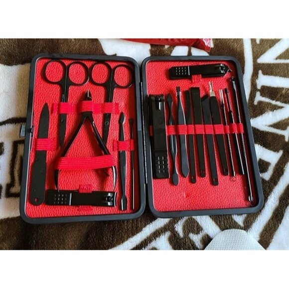 New Manicure Set, 18 in 1 Stainless Steel Professional Pedicure Kit Nail Scissor - Picture 1 of 2